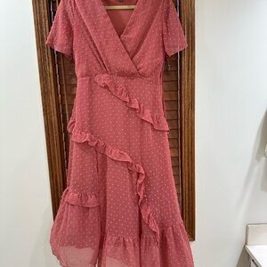 Elegant Pink Ruffle Dress